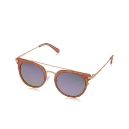 Titan Unisex Purple Lens & Pink Cateye Sunglasses With UV Protected Lens-55
