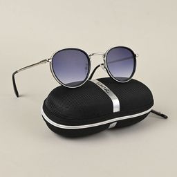 IDOR Unisex Round Sunglasses with UV Protected Lens IDOR-3409-BLU-13