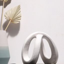 Bonhomie White Abstract Shaped Minimalistic Ceramic Sculpture-image-45