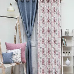 Ariana Rose & Blue Set of 2 Sheer Window Curtain-image-21