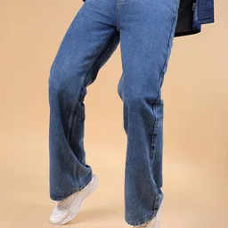 The Indian Garage Co Men Bootcut Clean Look Pure Cotton Jeans-image-81
