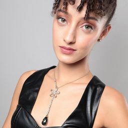 SOHI Gold Plated Stone Studded Chain With Earrings-35