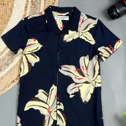 The Lion and The Fish Boys Comfort Floral Opaque Printed Casual Shirt-image-12