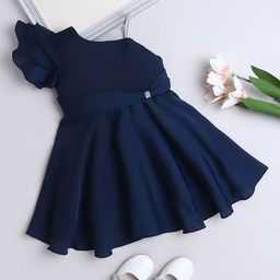 The Magic Wand Girls Solid Fit & Flare Knee Length Dress-picture-47