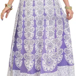 Exotic India Printed Pure Cotton Wrap Maxi Skirts-image-75