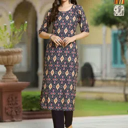 Moda Rapido Women Ethnic Motifs Printed Crepe Kurta-image-102