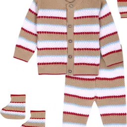 toyific Kids Woollen Sweater Set With Booties & Cap-image-89