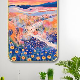 Myntra Elegant Homes Blue & Yellow Floral and Botanical Wooden Wall Art-image-52