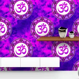 ArtzFolio Printed UV-Resistant Anti-Bacterial Grunge Mystic Hindu Om Peel & Stick Wallpaper-image-28