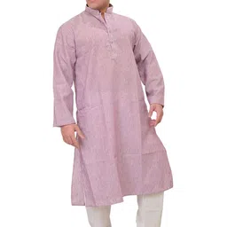 Exotic India Floral Yoke Design Thread Work Pure Cotton Kurta With Pyjama-picture-25