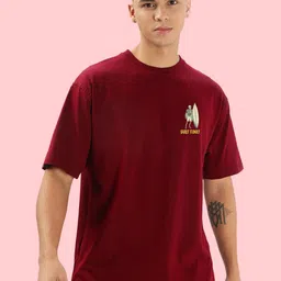 BDSQUARE Men Printed Extended Sleeves Applique T-shirt-picture-1