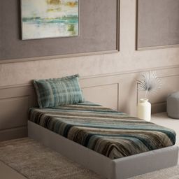 DDecor Green & Brown 144 TC Single Bedsheet with 1 Pillow Covers-picture-40