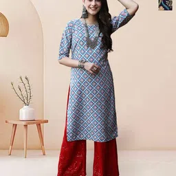 7Threads Selection Of 2 Floral Printed Round Neck Straight Kurtas-image-39