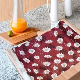 REVEXO Maroon & White Printed Water-Resistant Shelf Liner-image-29