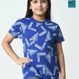 BAESD Girls Pack of 2 Abstract Printed Round Neck Cotton T-shirts-image-69