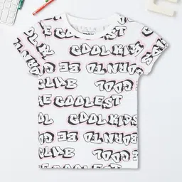 max Girls Typography Printed Extended Sleeves Monochrome Applique T-shirt-picture-14