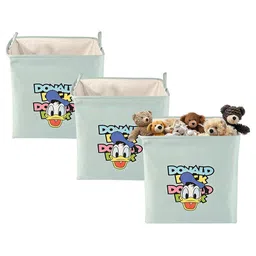 Aura 3-Pcs Blue Big Foldable Storage Box With Handles -75L-25