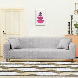 Myntra Elegant Homes Grey Jacquard 3 Piece Sofa Cover With Arms-image-94