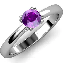 GenZcomplex Silver-Plated Brass Amethyst Finger Ring-image-97