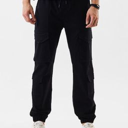 Snitch Men Black Mid-Rise Regular Fit Cargo Pants-image-31