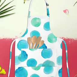 ArtzFolio White & Blue Printed Cotton Aprons-image-48