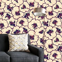 ArtzFolio Printed UV-Resistant Anti-Bacterial Blossom Blue Flowers Peel & Stick Wallpaper-image-99