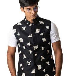 VIVEK KARUNAKARAN Men Printed Nehru Jackets image 5
