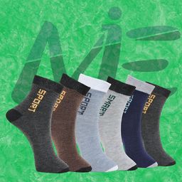MJE Pack Of 6 Patterned Cotton Ankle Length Socks-picture-41