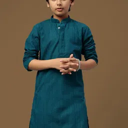 Here&Now X Sanwara Striped Woven Design Chikankari Pure Cotton Straight Kurta-13