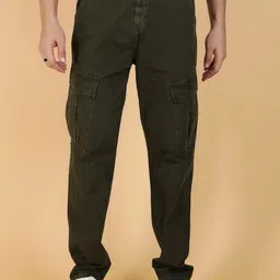 Kotty Men Solid Easy Wash Cargos Trousers-image-13