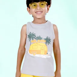 KiddoPanti Boys Printed Applique T-shirt-image-70