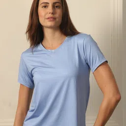 Soie Women Solid Round Neck T-shirt-image-46