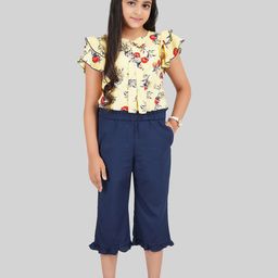 BEING NAUGHTY Girls Printed Round Neck Short Sleeves Top With Capri-picture-29