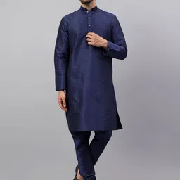 Latest Chikan Garments Men Regular Dupion Silk Kurta with Churidar-picture-31
