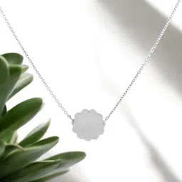 Goldnera Girls 925 Sterling Silver-Plated Geometric Pendant with Chain-53