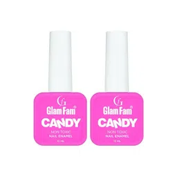 GlamFam Set Of 2 Candy Non Toxic Nail Enamel - 12 ml Each - Barbie Pink 05-51