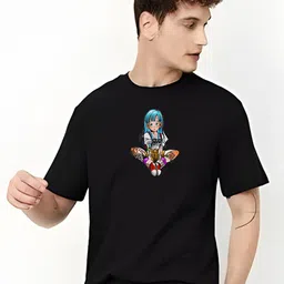 KAIDO Men Graphic Printed Round Neck Cotton Oversized T-shirt-picture-5