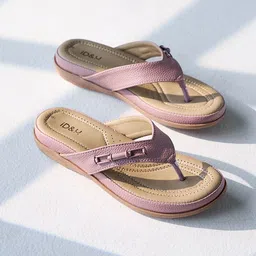 ID Women Synthetic Leather T-Strap Flats With Buckles-picture-51