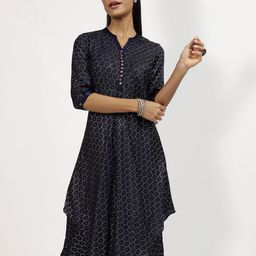 LELA Mandarin Collar Printed Tunic-image-73