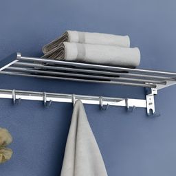 Plantex Stainless Steel Silver-Toned Classic Towel Holder-picture-45
