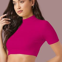 Dream Beauty Fashion Solid Fitted Crop Top-picture-1