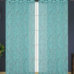 Galaxy Home Decor Blue Set of 2 Sheer Window Curtain-image-72