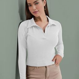 Dream Beauty Fashion Women Long Sleeves Ribbed Shirt Style Top-picture-8