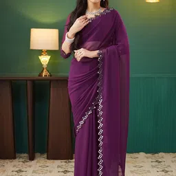 KALINI Mirror Work Pure Georgette Saree-picture-18