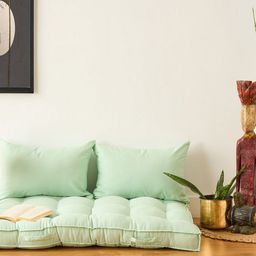 SKANDA FAB Sea Green Rectangle Shaped Pure Cotton Pre-FilledCushions-13