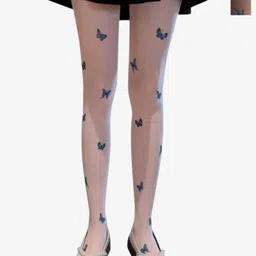 SECRETS BY ZEROKAATA Pack Of 2 Assorted Printed High-Rise Semi Sheer Pantyhose Stockings-15
