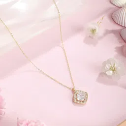 SARAF TRENDZ Gold-Plated Solitaire Crystals Studded Pendant Chain-8