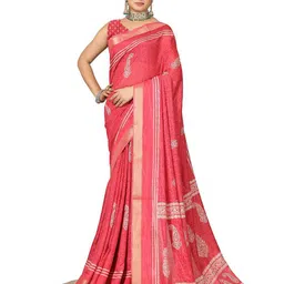 VIRENDRA TEXTILES Paisley Printed Zari Pure Cotton Saree-image-18