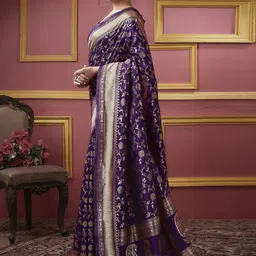 DIVASTRI Ethnic Motifs Zari Art Silk Banarasi Saree image 5