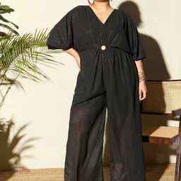 CURVE BY KASSUALLY Women Gathers Basic Jumpsuit-image-74